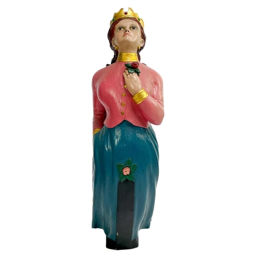 10 - A painted and carved ship's figurehead by Charles Moore. Princess Alexandra Rose, circa 1970, with a... 