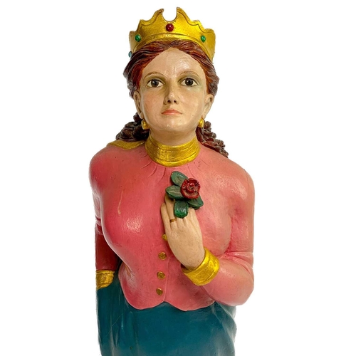 10 - A painted and carved ship's figurehead by Charles Moore. Princess Alexandra Rose, circa 1970, with a... 
