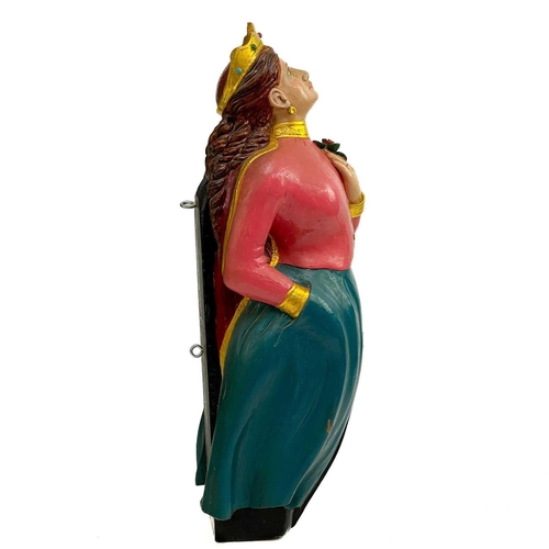 10 - A painted and carved ship's figurehead by Charles Moore. Princess Alexandra Rose, circa 1970, with a... 