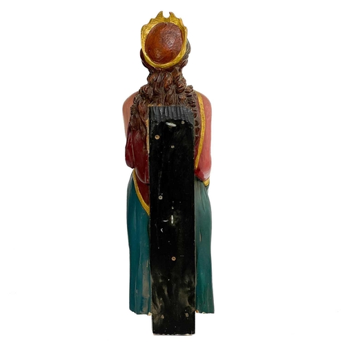 10 - A painted and carved ship's figurehead by Charles Moore. Princess Alexandra Rose, circa 1970, with a... 