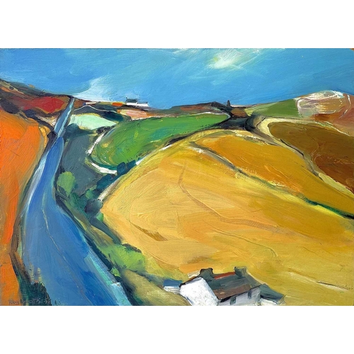 1 - Reg WATKISS (1933-2010) Zennor Fields Oil on board, signed, 27x36.5cm, 44x53cm overall This is in go... 