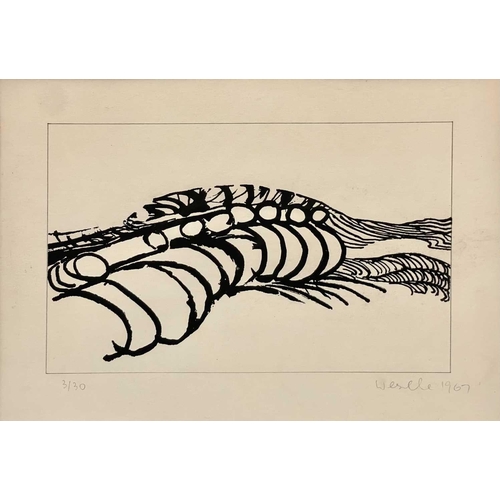 10 - Karl WESCHKE (1925-2005) Rolling Sea, 1967 Screenprint Signed, dated and numbered 3/30 15 x 25cm Fra... 