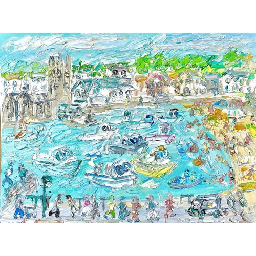 111 - Sean HAYDEN (1979) St Ives Harbour, Summer Oil on canvas, signed, further signed and inscribed to ve... 