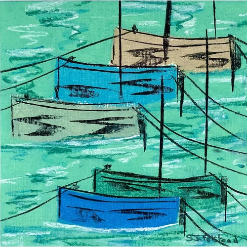 112 - Stephen FELSTEAD (1957) Small Boats, Porthleven Pastel on paper, signed, further signed, inscribed a... 