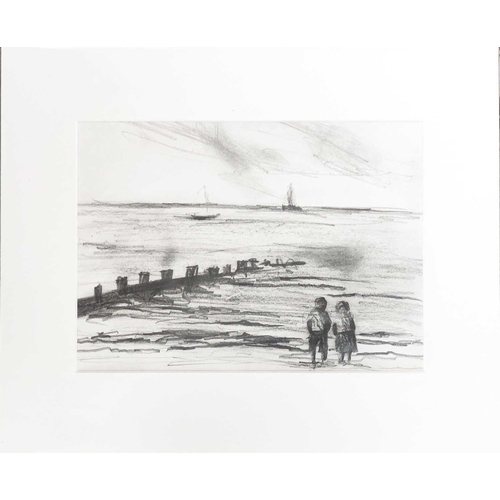125 - Julian DYSON (1936-2003) Frinton Charcoal on paper, signed, inscribed and dated '84, 17 x 23.5cm. To... 