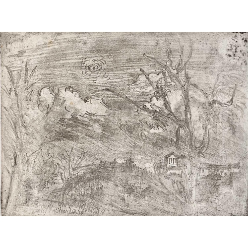 126 - Bernard Howell LEACH (1887-1979) Wooded landscape Etching, initialled and dated '18 within the plate... 