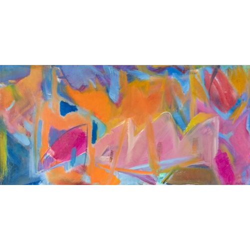 127 - Rose HILTON (1931-2019) Ivon's Palette  Oil on canvas board, signed, 48 x 99cm (framed size 72 x 124... 