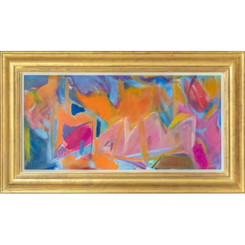 127 - Rose HILTON (1931-2019) Ivon's Palette  Oil on canvas board, signed, 48 x 99cm (framed size 72 x 124... 