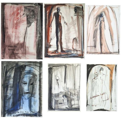 131 - Nicola HALLETT Various mixed media works on paper  25 works in total, some are signed and inscribed,... 