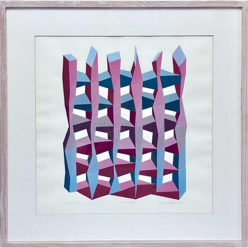 136 - Carl JAYCOCK (1963) Portcullis Gouche on paper, signed, inscribed and dated 1991, 45 x 45cm. Frame s... 