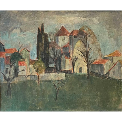 151 - June MILES (1924-2021) Grey Trees, Mojacar Oil on canvas, signed and dated '77 to verso, 51 x 61cm. ... 