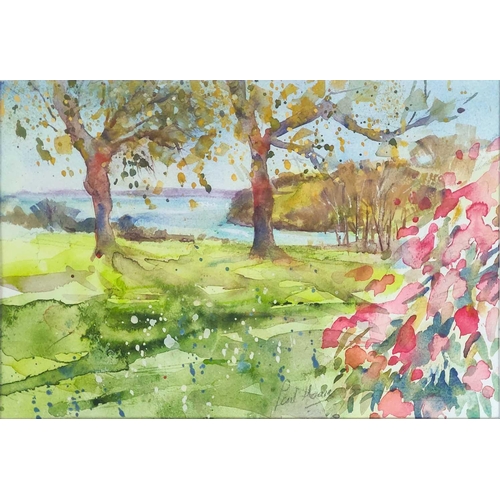 152 - Paul HOARE (XX-XXI) Trelissick Gardens Watercolour, signed, 17 x 25cm.
