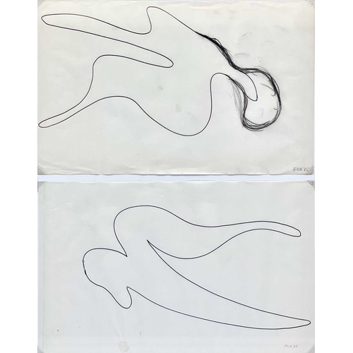 154 - Frederick Leslie KENNETT (1924-2012) Twisted Form (Studies for sculpture) Ink on paper, each initial... 