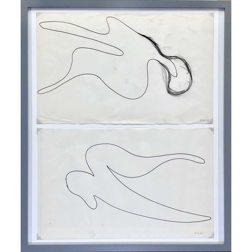 154 - Frederick Leslie KENNETT (1924-2012) Twisted Form (Studies for sculpture) Ink on paper, each initial... 