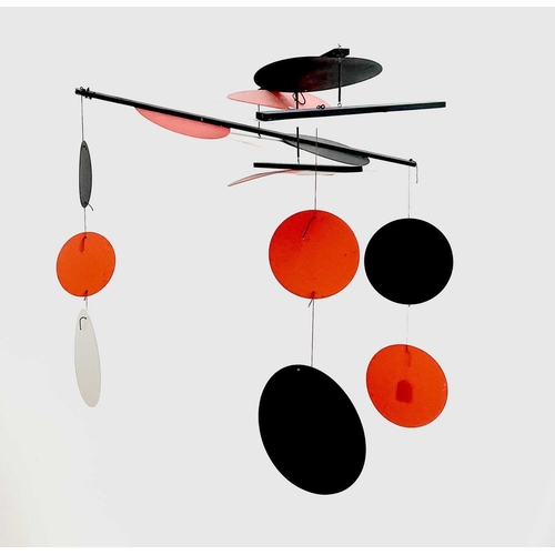 155 - Terry FROST (1915-2003) Mobile (Black, Red and White Circles) Plastic, wood and string, produced by ... 