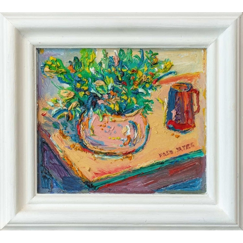 157 - Fred YATES (1922-2008) Bowl of Flowers Oil on panel, signed, 19 x 22cm. Frame size 28 x 31cm. Deligh... 
