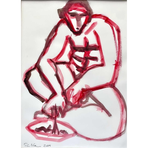164 - Tim NEWMAN (1956) Lunch Break Gouache on paper, signed and dated 2009, further signed, inscribed and... 