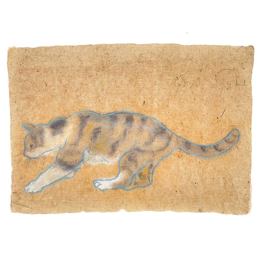 166 - Sheila OLINER (1930-2020) 4 works  Three cat drawings, soft pastel on paper, each monogrammed, the t... 