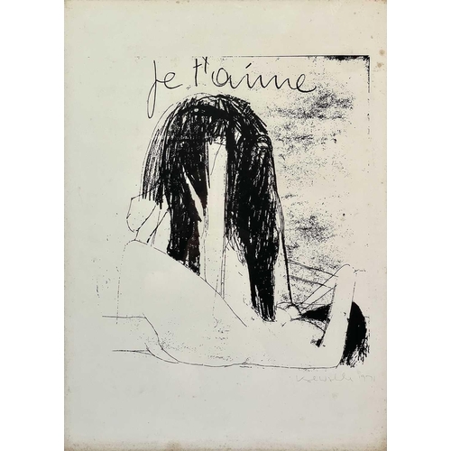 174 - Karl WESCHKE (1925-2005) Je t'aime, 1971 Lithograph Signed and dated Paper size 78.5 x 56.5cm Frame ... 