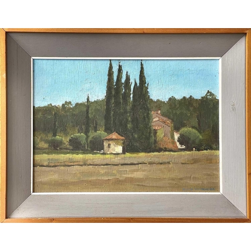 185 - Barrie BRISCOE (1936-2010) Italian landscape .Oil on panel, signed, 26x36cm, 36.5x46.5cm overall