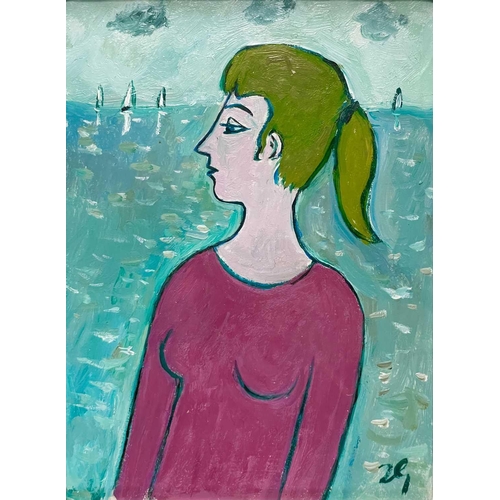 188 - Joan GILLCHREST (1918-2008) Lost in Love  Oil on board, initialed, 16 x 12cm. Frame size 29 x 24.5cm... 