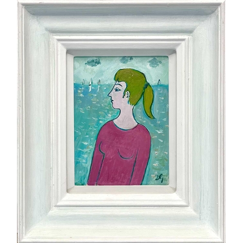 188 - Joan GILLCHREST (1918-2008) Lost in Love  Oil on board, initialed, 16 x 12cm. Frame size 29 x 24.5cm... 