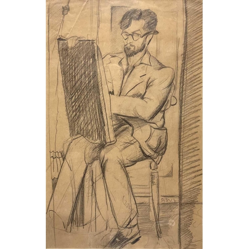 19 - Sven BERLIN (1911-1999) Self Portrait  Pencil, signed and dated '41, 48 x 30cm. Frame size 66 x 46.5... 