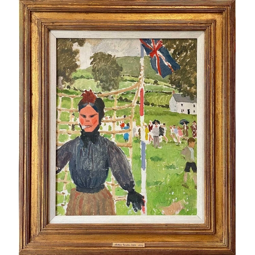 192 - Alethea GARSTIN (1894-1978) Aunt Sally, The Village Fete Oil on board, 39.5 x 31cm. Frame size 56 x ... 