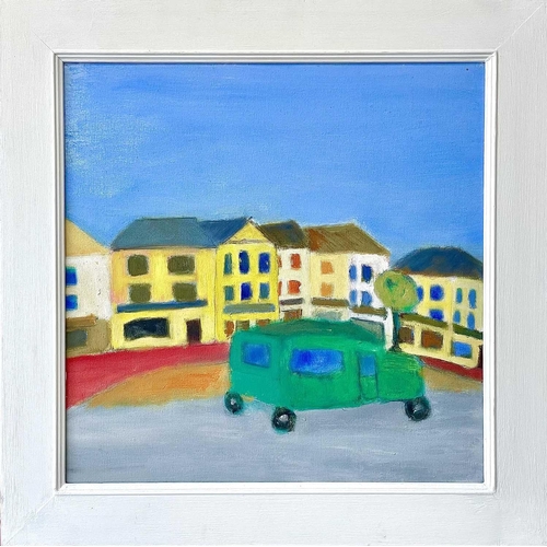 194 - Bob BOURNE (1931-2021) Green Van Oil on canvas, 49 x 48.5cm. Frame size 63.5 x 63.5cm.