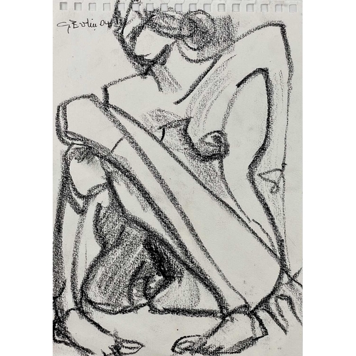 195 - Greta BERLIN (XX) Various nude studies (circa 1990's/2000's) Graphite and charcoal on paper, each si... 