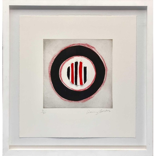 20 - Terry FROST (1915-2003) Three Stripes For Red 2002 Kemp 241 Etching and aquatint with collage, signe... 