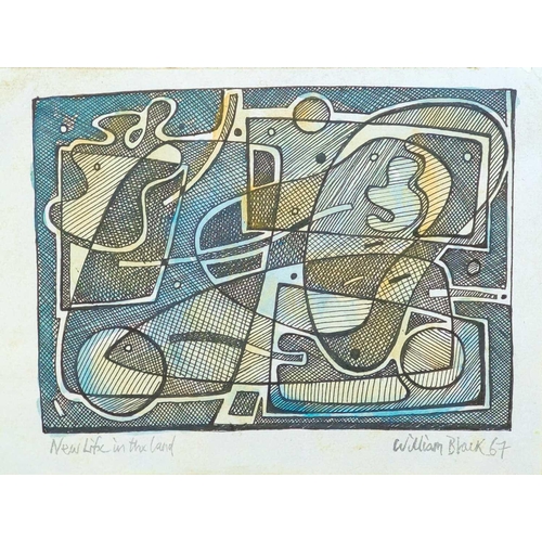 22 - William BLACK (XX) New Life in the Land Ink and wash, signed and inscribed, 15.5 x 20.5cm.