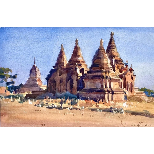 36 - Richard FOSTER (1945) Red Pagodas Watercolour, signed, 17 x 26cm. Frame size 36 x 43.5cm.