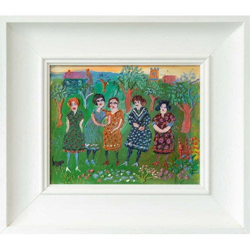 49 - Fred YATES (1922-2008) Four Italian Virgins  Oil on canvas, signed, 20 x 25cm (frame size 35 x 40cm)... 