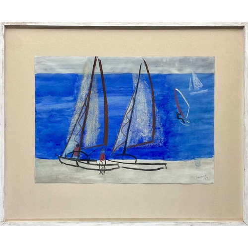 50 - Charles HOWARD (1922-2007) Watersports School, Catermarans (1993) Watercolour and pastel on paper, s... 