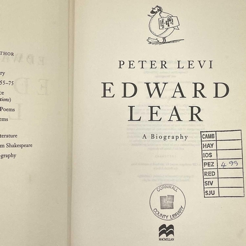 505 - Two publications Edward Lear: A Biography. Peter Levi. Published 1995 by Macmillan General London. H... 