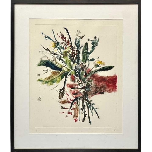 56 - Nicola BEALING (1963) A Handful of Weeds Monoprint on paper, initialed and numbered 1/1, further sig... 