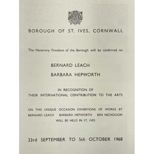 57 - The Borough of St. Ives, Cornwall booklets for Barbara Hepworth & Bernard Leach to commemorate the c... 