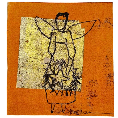 60 - Faye THOMPSON (XX) A folder of 27 small monoprints and paintings, each signed, size of largest work ... 