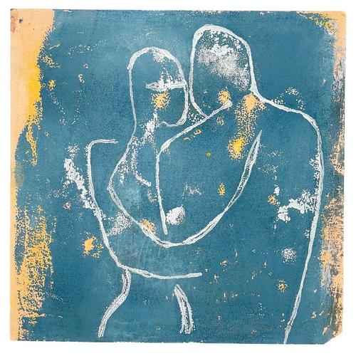 60 - Faye THOMPSON (XX) A folder of 27 small monoprints and paintings, each signed, size of largest work ... 