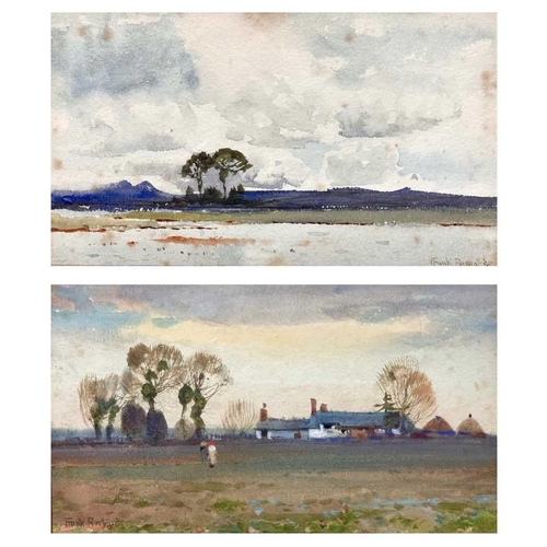 61 - Frank RICHARDS (1863-1935) Landscapes-a pair .Watercolours, each signed, 10x18cm, 30x42cm overall