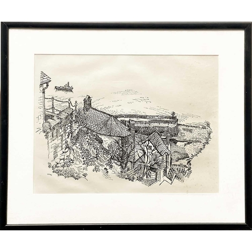 74 - Fred YATES (1922-2008) Mill, Harbour and Estruary Three lithographs, each signed in the print, 47.5x... 