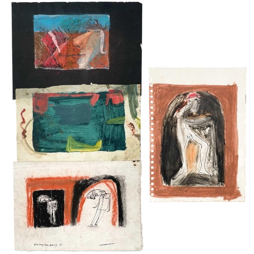 91 - Michael REES (1962) Four mixed media works, one is signed, inscribed and dated '91, each approximate... 