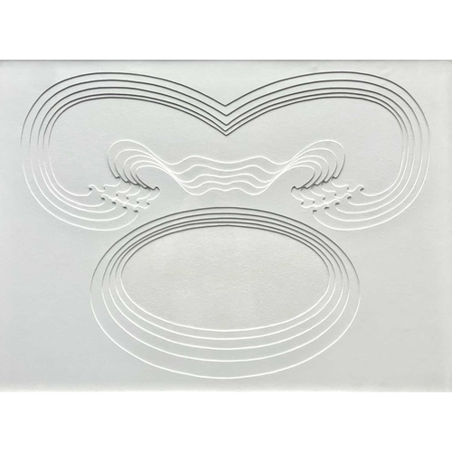 99 - Peter WARD (1932-2003) Eclipse and Wave Layered panel in white, signed, inscribed and dated 1993 to ... 
