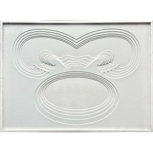 99 - Peter WARD (1932-2003) Eclipse and Wave Layered panel in white, signed, inscribed and dated 1993 to ... 