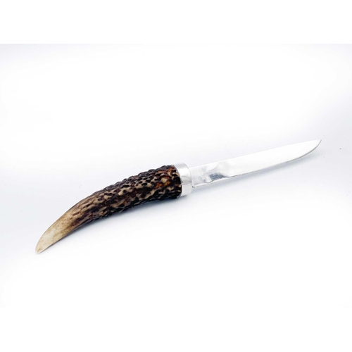 A modern 925 silver deer antler handle letter opener by James Suddaby.  Stamped with signiture, plus