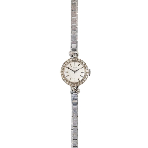 204 - A Tudor Royal Rolex lady's wristwatch with 9ct white gold bracelet and diamond-set bezel. The case n... 