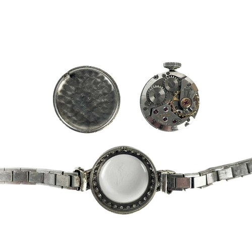 204 - A Tudor Royal Rolex lady's wristwatch with 9ct white gold bracelet and diamond-set bezel. The case n... 