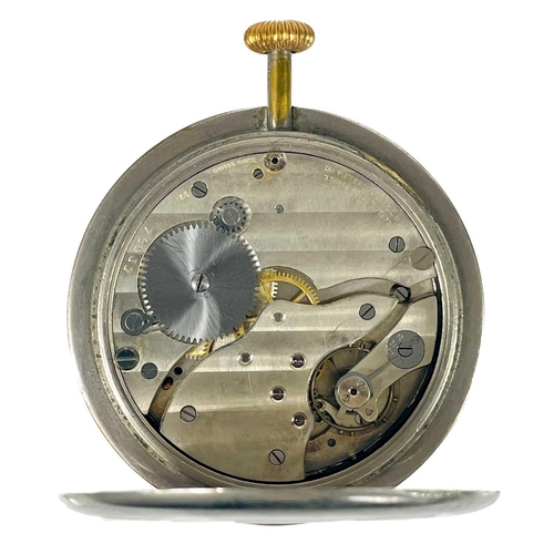 60 - Three pocket watches and an 8-day travel watch for spares. One nickel cased pocket watch with dial s... 