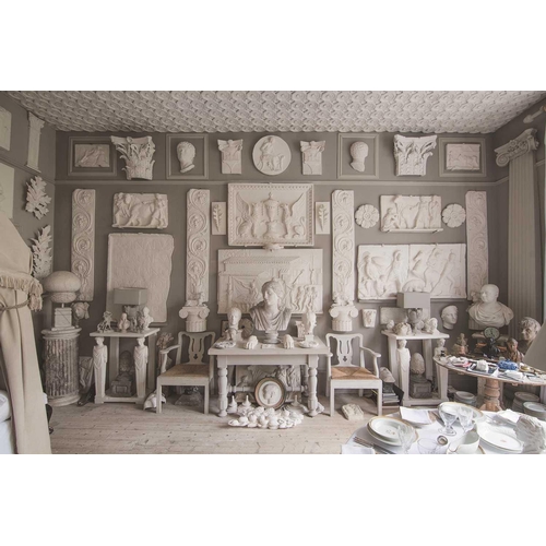 77 - Peter HONE (b.1941) A pair of bull panels in plaster taken from Coade originals 50x74cm These have n... 